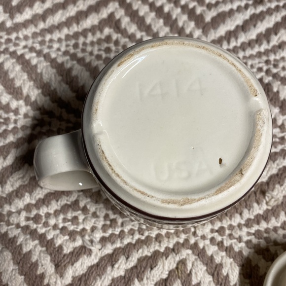 Vintage McCoy pottery cream brown stripes creamer & lidded sugar set - Picture 6 of 11